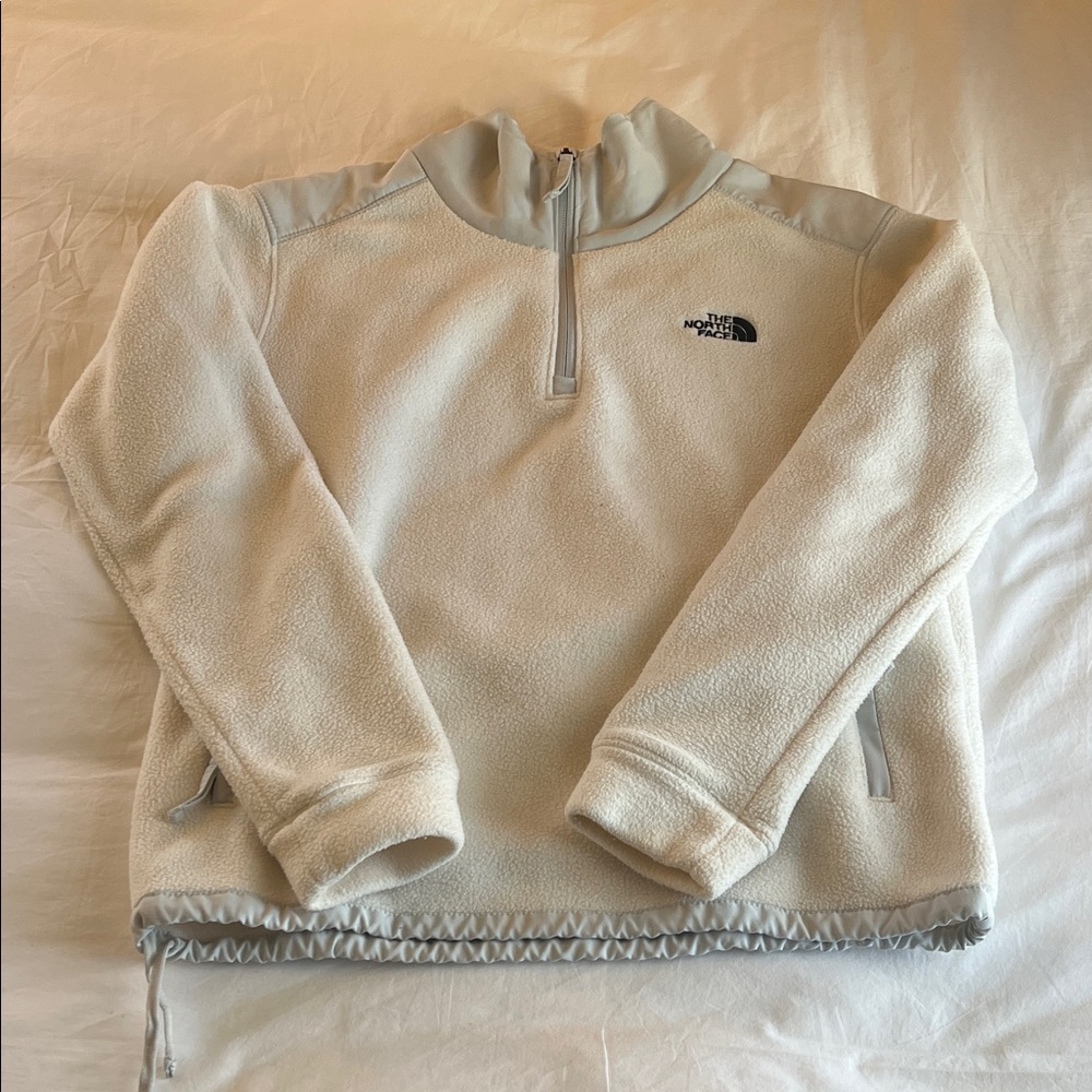 The North Face Quarter Zip Off-White Fleece Jacket